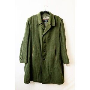 Pischl Winter Himalaya Loden Green Wool trench coat jacket long unisex XXL